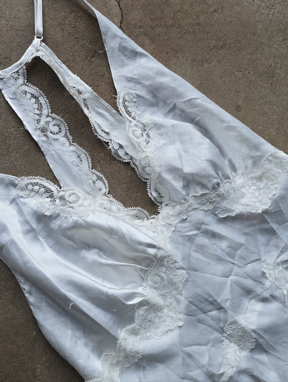 Vintage Y2K Victoria's Secret Slip Dress Gown Maxi Satin Lace White Small - Picture 7 of 9